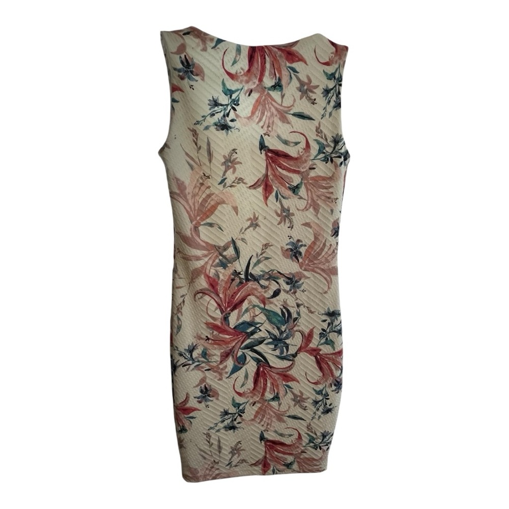 Amisu Pink Bodycon Mini Dress Scoop Neck Sleeveless - Picture 2 of 4